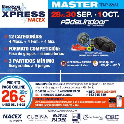 poster del torneo MASTER FINAL 22-23 BARCELONA PADEL TOUR XPRESS BY NACEX
