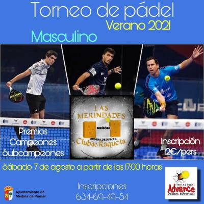 poster del torneo TORNEO DE PADEL MASCULINO