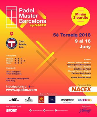 poster del torneo 5ª PROVA PADEL MASTER BARCELONA