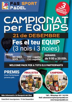 poster del torneo CAMPIONAT PER EQUIPS