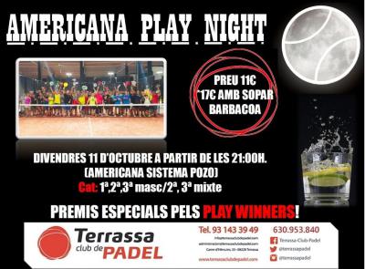 poster del torneo AMERICANA PADEL NIGHT