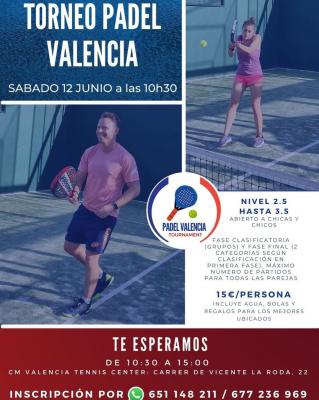 poster torneo TORNEO PADEL VALENCIA