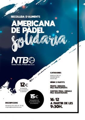 poster del torneo AMERICANA DE PADEL SOLIDARIA
