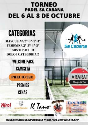 poster del torneo TORNEO PÁDEL SA CABANA
