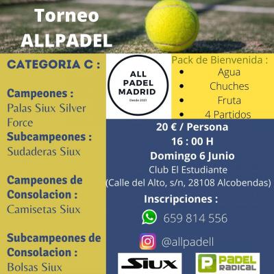 poster del torneo TORNEO ALLPADEL
