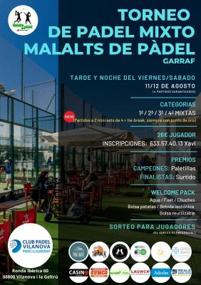 poster del torneo TORNEO MIXTO TARDE/NOCHE  EN PADEL VILANOVA