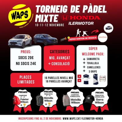 poster del torneo TORNEIG DE PÀDEL MIXTE ILERMOTOR