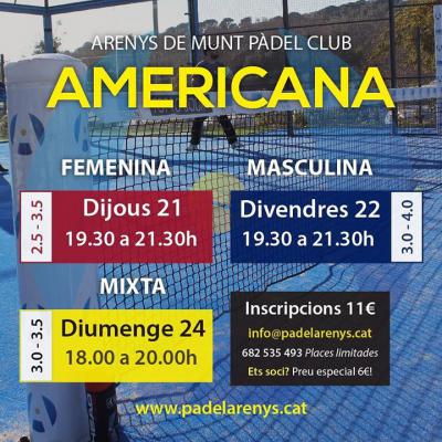 poster del torneo AMERICANA FEMENINA, MASCULINA i  MIXTA