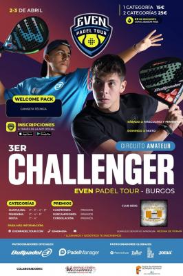 poster torneo 3ER CHALLENGER EVEN PADEL TOUR BURGOS