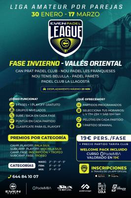 poster del torneo EVEN PADEL LEAGUE VALLÉS ORIENTAL