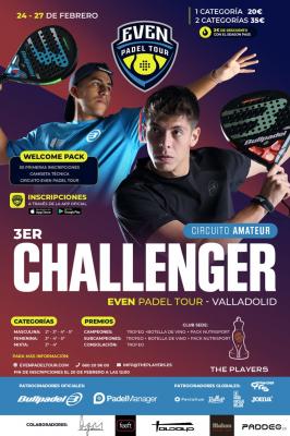 poster torneo 3ER CHALLENGER EVEN PADEL TOUR VALLADOLID