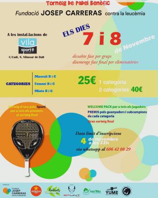 poster del torneo TORNEIG BENÈFIC FUNDACIÓ JOSEP CARRERAS