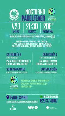 poster del torneo NOCTURNO PADEL FEVER & HEXAGON CUP (B & C)
