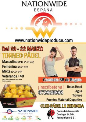 poster del torneo NATIONWIDE PADEL LA REDONDA EL EJIDO