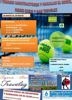 poster del torneo I TORNEO MINITRACTORES Y MULILLAS EL BIXOO, RIEGOS EJIDO Y BAR TREVELEZ