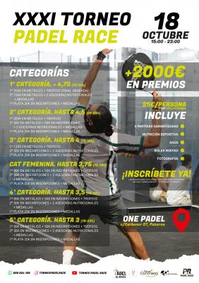 poster del torneo TORNEO PADEL RACE