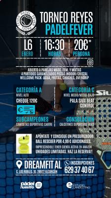 poster del torneo TORNEO REYES P.F - ABIERTO A PAREJAS MASC, FEM Y MIXTAS