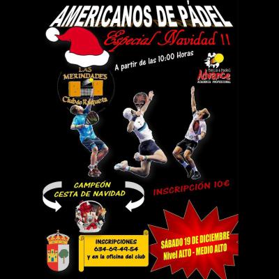 poster del torneo AMERICANOS DE PADEL - ESPECIAL NAVIDAD