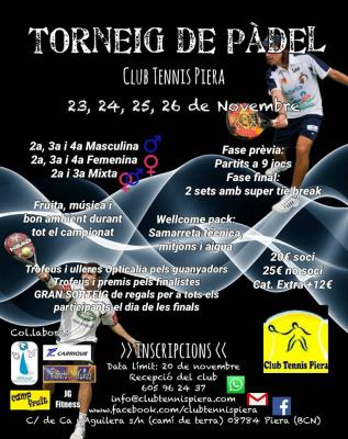 poster del torneo CAMPIONAT PADEL TARDOR CLUB TENIS PIERA