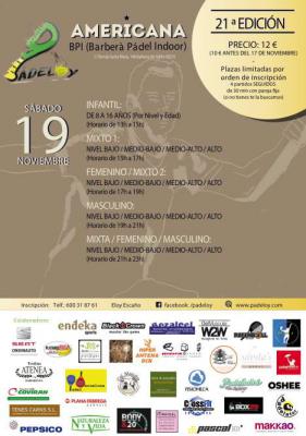 poster del torneo 21ª AMERICANA PADELHOY