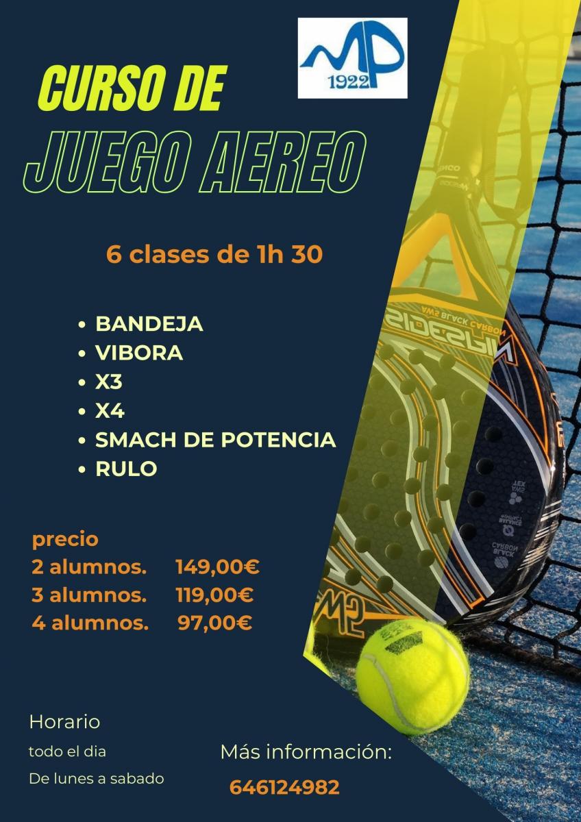 cartel clases de padel CURSO DE JUEGO AEREO