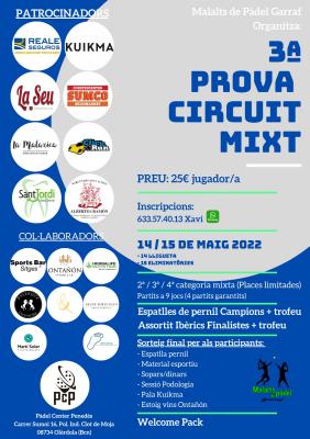poster del torneo CIRCUITO MIXTO MALALTSDEPADELGARRAF