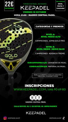 poster del torneo KEEPADEL (NIVELES A-B) & MADRID CENTRAL PADEL