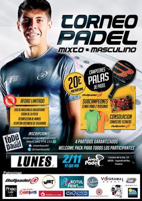 poster del torneo TORNEO DE PADEL MIXTO - MASCULINO