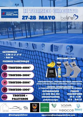 poster del torneo CIRCUITO MALAGA PADEL TOUR - II TORNEO BELIFE