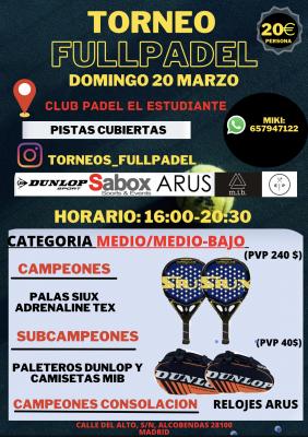 poster del torneo TORNEOS FULLPADEL