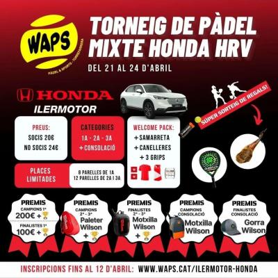 poster del torneo TORNEIG DE PÀDEL MIXTE HONDA HRV
