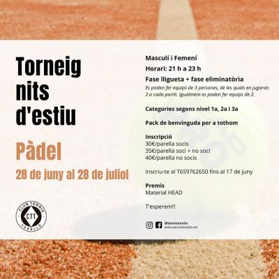 poster del torneo TORNEIG NITS D'ESTIU