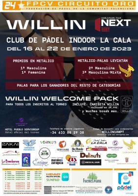 poster torneo ORO 24WPT NEXT WILLIN PADEL INDOOR LA CALA