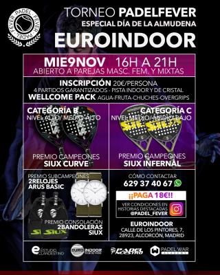 poster del torneo ESPECIAL DÍA DE LA ALMUDENA - CATEGORÍAS B Y C (ABIERTO A PAREJAS MASCULINAS, MIXTAS Y FEMENINAS)