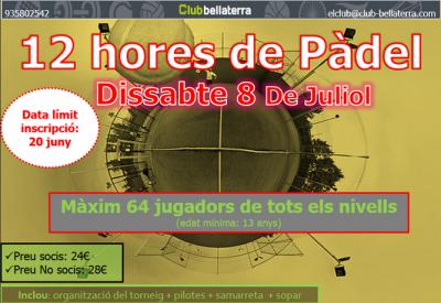 poster del torneo 12 HORES DE PÀDEL