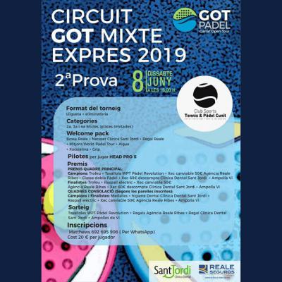 poster del torneo 2ª PROVA CIRCUIT GOT MIXTE EXPRESS 2019