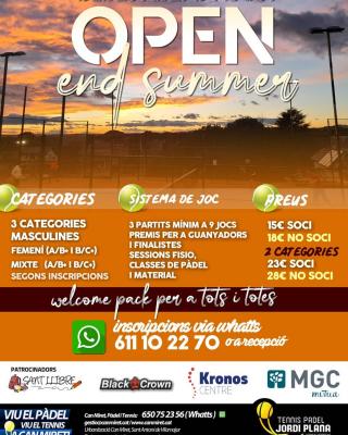 poster del torneo OPEN END SUMMER