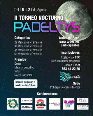 poster del torneo II TORNEO NOCTURNO PADELITYS