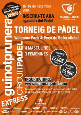 poster del torneo CIRCUIT PADEL GUINOT PRUNERA