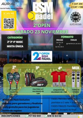 poster torneo 2º OPEN BSM PADEL