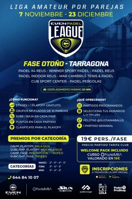 poster del torneo EVEN PADEL LEAGUE TARRAGONA