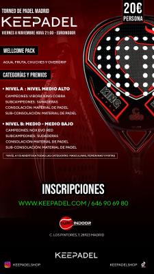 poster del torneo TORNEO NOCTURNO KEEPADEL & EUROINDOOR PADEL