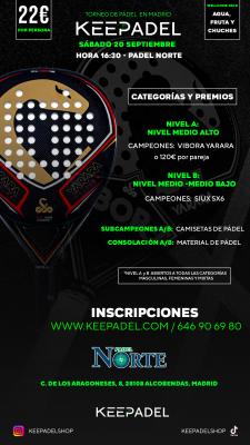 poster torneo KEEPADEL (NIVELES A-B) & PADEL NORTE