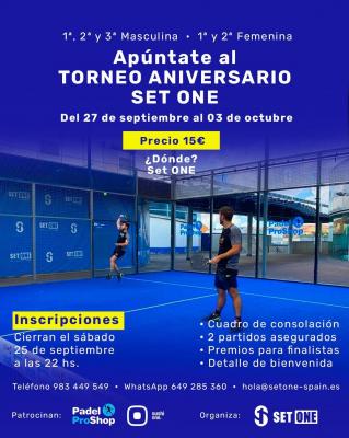 poster torneo 1ª PRUEBA DEL CIRCUITO - TORNEO ANIVERSARIO SET ONE