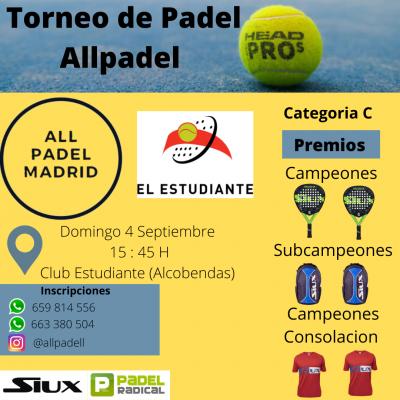 poster del torneo TORNEO ALLPADEL  (PISTAS CUBIERTAS Y DE CRISTAL)