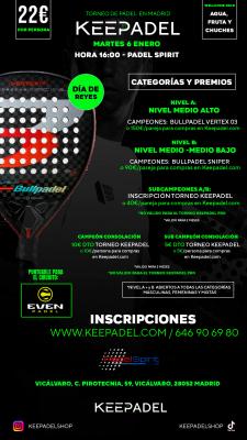poster del torneo KEEPADEL (NIVELES A-B) & PADEL SPIRIT