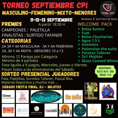 poster torneo TORNEO SEPTIEMBRE MASCULINO-FEMENINO-MIXTO