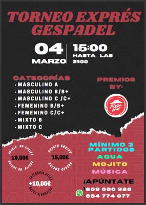 poster torneo TORNEO EXPRES GESPADEL PIZZA HUT!!!