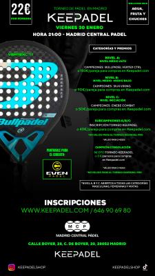 poster del torneo KEEPADEL (NIVELES A-B-C) & MADRID CENTRAL PADEL