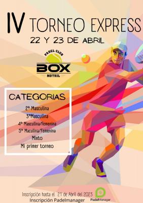 poster del torneo IV TORNEO EXPRES BOX PADEL MOTRIL